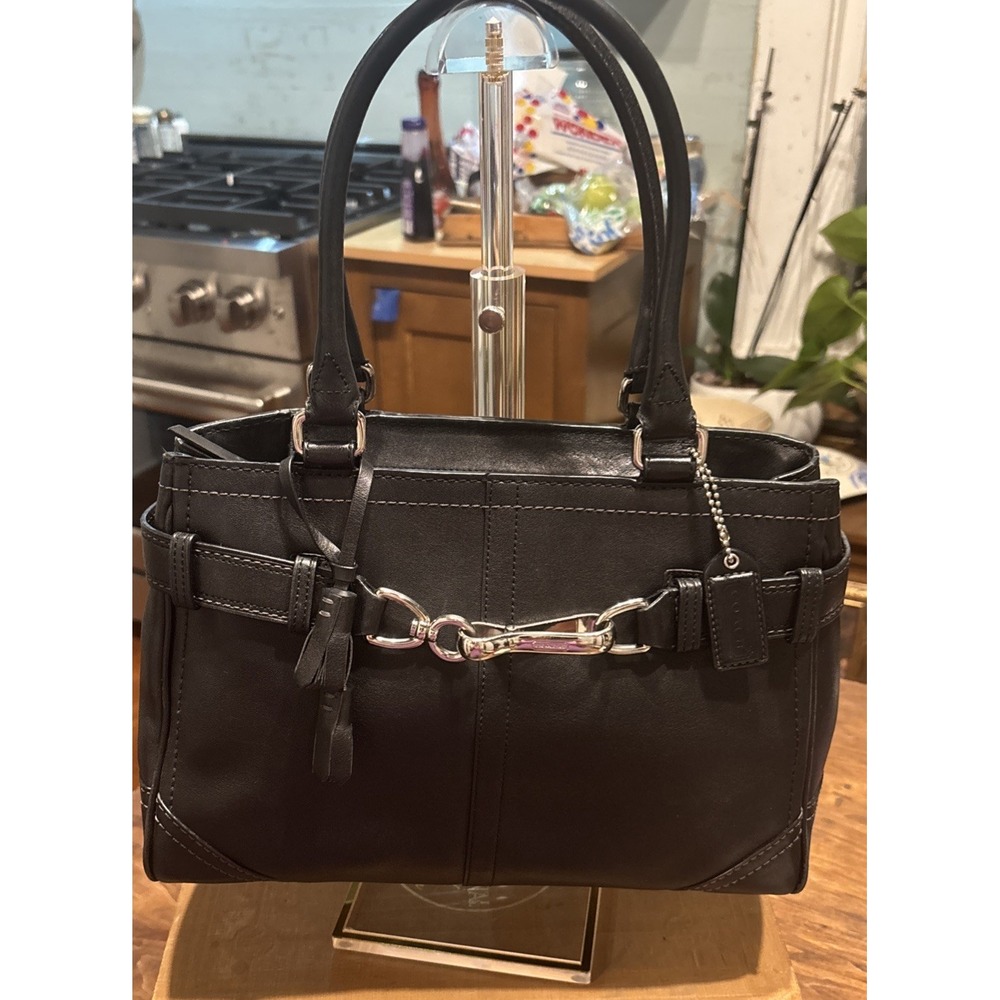 COACH Tote Bag Carryall Hamptons F08A71 Leather black/254062